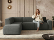 Ecksofa L-Form Links Eluno Dunkelgrau
