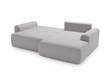 Ecksofa L-Form mit Schlaffunktion und Bettkasten Savana Rechts Bouclé-Stoff Grau