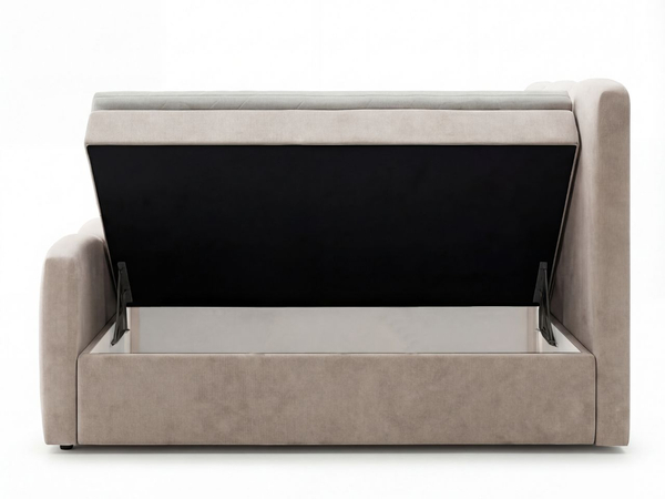 Boxspringbett mit Bettkasten 140x200 Campi Beige