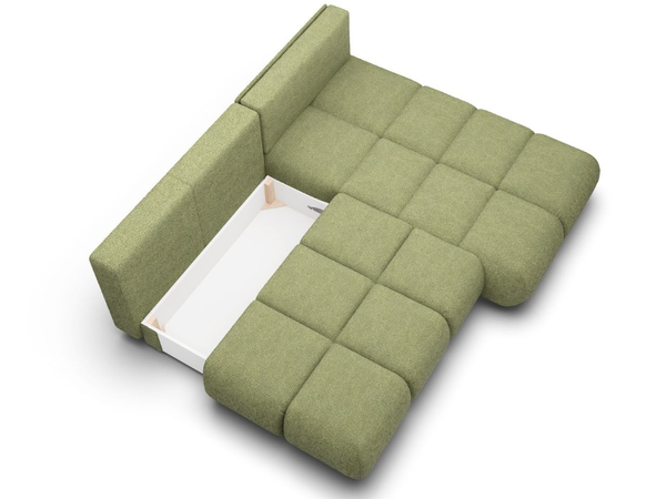 Ecksofa mit Schlaffunktion und Bettkasten Rechts Milet Grün