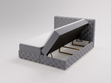 Boxspringbett mit Bettkasten 140x200 Canolo Grau