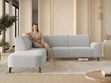 Ecksofa L-Form Links Regento Bouclé-Stoff Grau