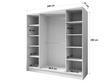 Kleiderschrank 200 cm Perugia Weiß mit schwarzen Griffen