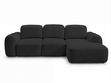 Ecksofa L-Form mit Schlaffunktion und Bettkasten Avelin Rechts Schwarz