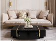 Wohnzimmer-Set im Glamour-Stil Lunelie Schwarz Hochglanz