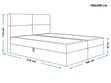 Boxspringbett mit Bettkasten 180x200 Hera Grau