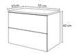 Hängender Nachttisch mit zwei Schubladen Nuveo Weiß Hochglanz 