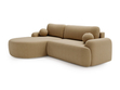 Ecksofa L-Form Links mit Schlaffunktion und Bettkasten Aurio HellBraun