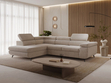 Ecksofa mit Schlaffunktion und Bettkasten Argon Links Beige