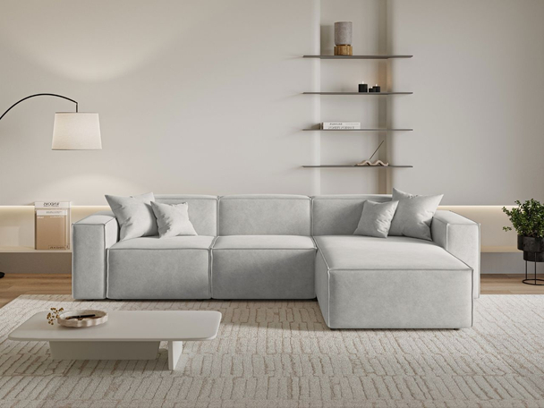 Ecksofa L-Form Rechts Arizona Hellgrau