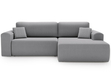 Ecksofa mit Schlaffunktion und Bettkasten Belvio rechts Hellgrau