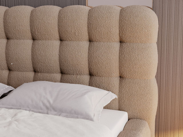 Polsterbett mit Bettkasten und Lattenrost 200x200 Twist Braun