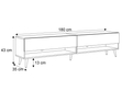 TV-Schrank für das Wohnzimmer 180 cm mit schwarzen Beinen und LED-Beleuchtung Aurelie Kaschmir Hochglanz
