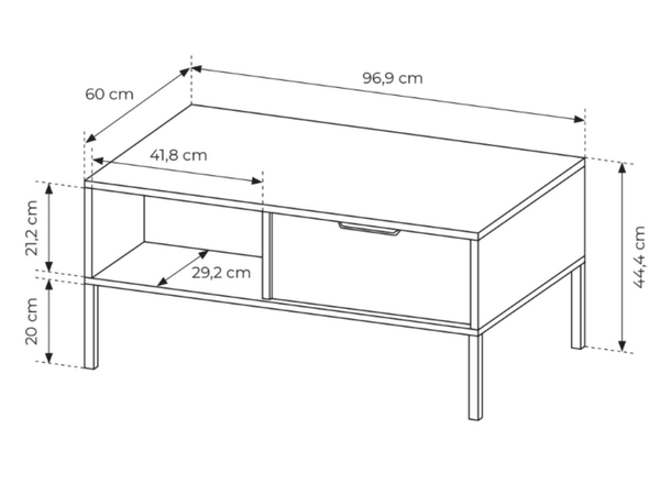 Couchtisch mit Stauraum Drino Anthrazit