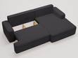 Ecksofa L-Form Rechts mit Schlaffunktion und Bettkasten California Schwarz