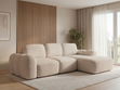 Ecksofa L-Form mit Schlaffunktion und Bettkasten Avelin Rechts Beige