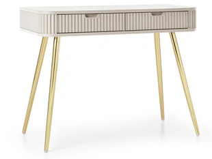 Schminktisch Viva Beige auf Goldenen Beinen