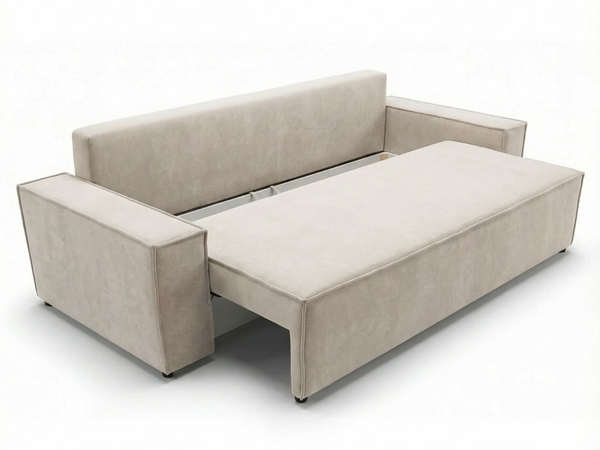 Schlafsofa mit Bettfunktion und Bettkasten Sivra Beige