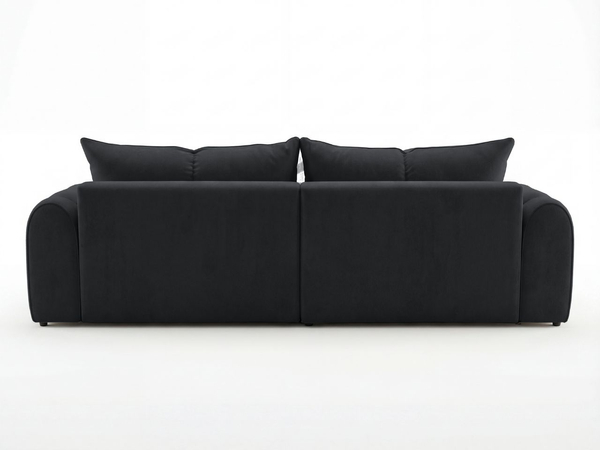 Ecksofa L-Form Rechts mit Schlaffunktion und Bettkasten Bonno Schwarz