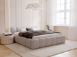Polsterbett mit Bettkasten und Lattenrost 180x200 Cloud Low Bouclé-Stoff Grau