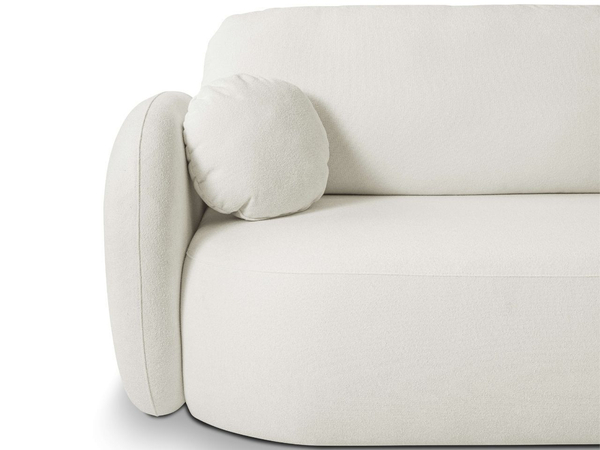 Ecksofa L-Form Rechts mit Schlaffunktion und Bettkasten Oreo Creme