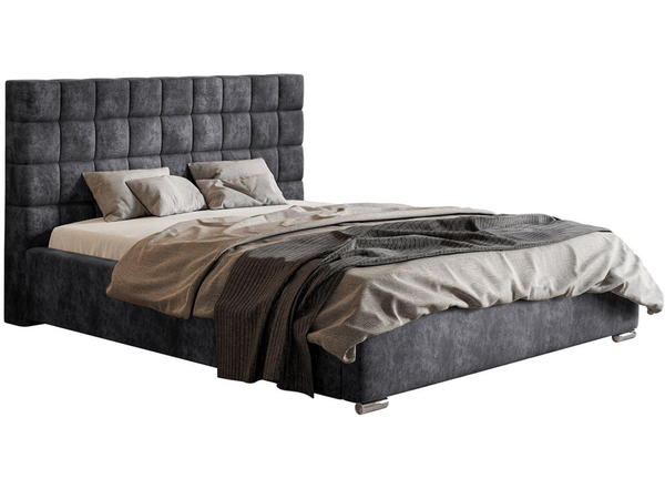 Polsterbett mit Bettkasten und Lattenrost 120x200 Terra Dunkelgrau