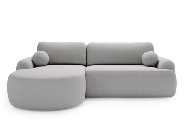 Ecksofa L-Form Links mit Schlaffunktion und Bettkasten Aurio Grau