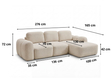 Ecksofa L-Form mit Schlaffunktion und Bettkasten Avelin Rechts Schwarz