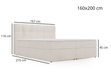 Boxspringbett mit Bettkasten 160x200 Maison Braun