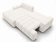 Ecksofa L-Form Links mit Schlaffunktion und Bettkasten Caleo Creme
