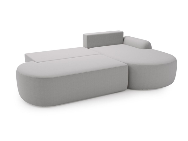 Ecksofa L-Form Rechts mit Schlaffunktion und Bettkasten Aurio O Grau