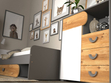 Jugendschreibtisch 120 cm für Teenager Casa Nash Eiche, Weiß, Grau