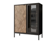 Vitrinenschrank mit LED 101 cm Tavio Schwarz, Liam Gold