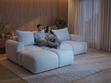 Ecksofa L-Form Links mit Schlaffunktion und Bettkasten Bonno Grau