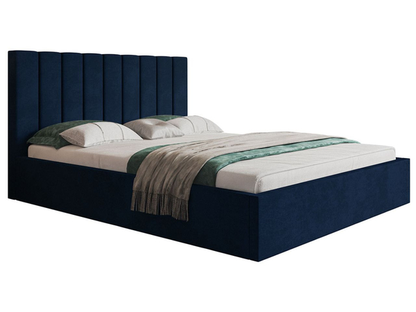 Polsterbett mit Bettkasten und Lattenrost 160x200 Sesto Dunkelblau