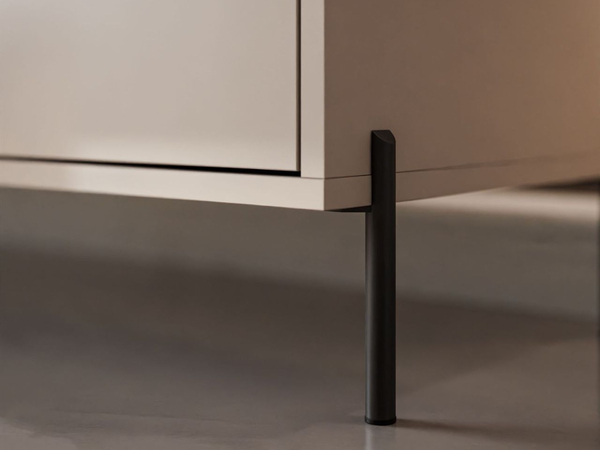 TV-Lowboard Glamour mit Türen schwarze Beine Vivance Kaschmir Hochglanz