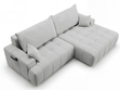 Ecksofa L-Form mit Schlaffunktion und Bettkasten Tulio Rechts Grau