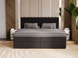 Boxspringbett mit Bettkasten 180x200 Bergamo Schwarz