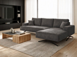 Ecksofa L-Form auf Metallbeinen Leto Rechts Anthrazit