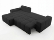 Ecksofa L-Form mit Schlaffunktion und Bettkasten Bresso Schwarz