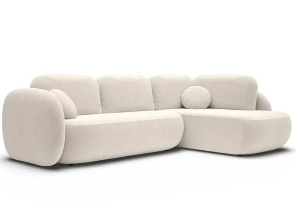 Ecksofa mit Schlaffunktion und Bettkasten Rechts Carino Creme