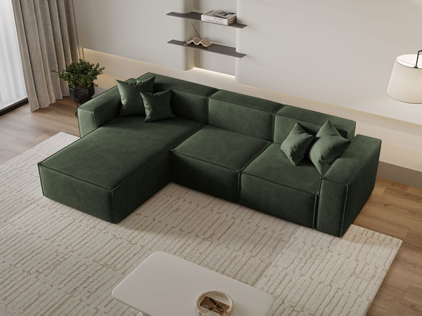 Ecksofa L-Form Links Arizona Grün