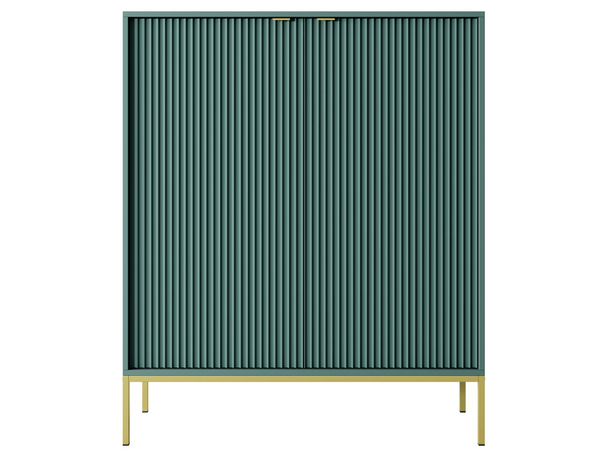 Kommode mit Türen Amber Grün, Gold Frame