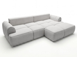 Ecksofa L-Form Rechts mit Schlaffunktion und Bettkasten Bonno Grau