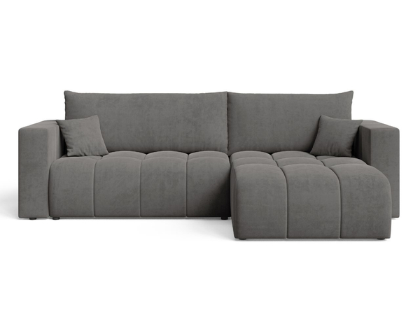 Ecksofa L-Form mit Schlaffunktion und Bettkasten Neva Dunkelgrau