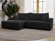 Ecksofa L-Form Links mit Schlaffunktion und Bettkasten California Schwarz