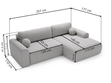 Ecksofa L-Form mit Schlaffunktion und Bettkasten Savana Rechts Beige