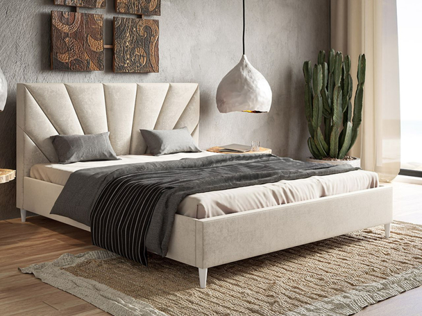 Polsterbett mit Lattenrost 180x200 Fuzi Beige