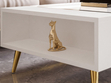 Wohnzimmer-Set mit goldenen Metallbeinen und goldenen Griffen Lunelie Weiß Hochglanz
