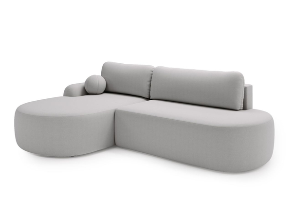 Ecksofa L-Form Links mit Schlaffunktion und Bettkasten Aurio O Grau